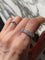 Bague 54 Bague en or blanc 18 carats à fleurs serties de diamants 58 Facettes