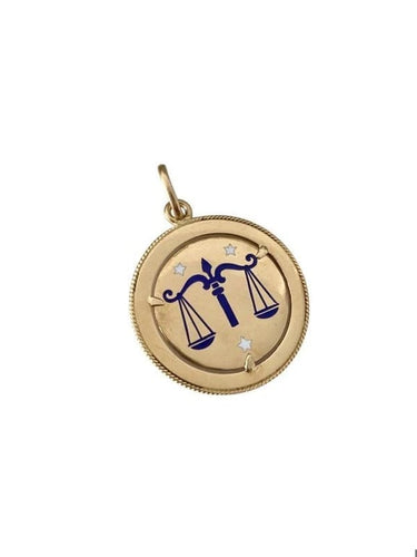 Pendentif Pendentif signe du zodiaque Balance en or jaune 18K 58 Facettes