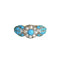 Bague 58 Bague fleur ancienne en or jaune 18K, perles et turquoises 58 Facettes