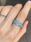 Bague 58 Bague fleur ancienne en or jaune 18K, perles et turquoises 58 Facettes