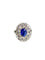 Bague 57 Bague marguerite en or blanc 18K avec saphir et diamants 58 Facettes