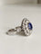 Bague 57 Bague marguerite en or blanc 18K avec saphir et diamants 58 Facettes