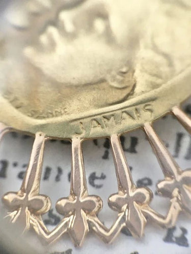 Pendentif Emile Monier - Médaille ronde en or jaune et or rose 18K 58 Facettes