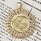Pendentif Emile Monier - Médaille ronde en or jaune et or rose 18K 58 Facettes