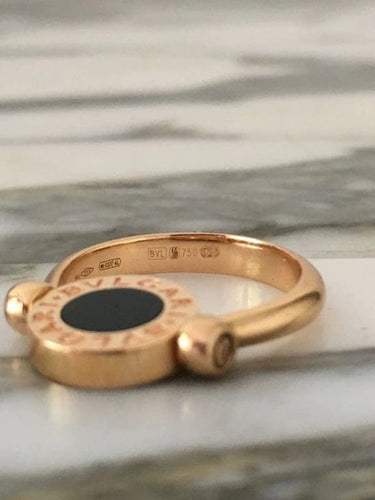 Bague 51 Bvlgari BVLGARI BVLGARI - Bague en or rose 18K nacre et onyx 58 Facettes