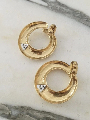 Boucles d'oreilles Boucles d’oreilles vintage spirales en or 18K et diamants 58 Facettes