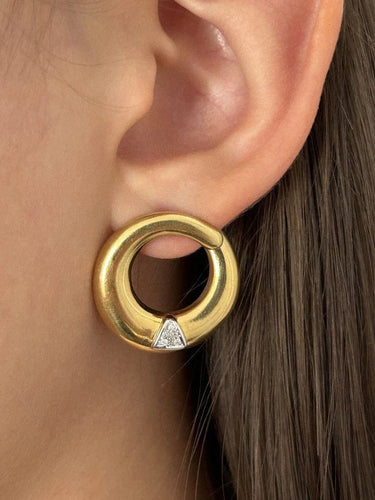 Boucles d'oreilles Boucles d’oreilles vintage spirales en or 18K et diamants 58 Facettes
