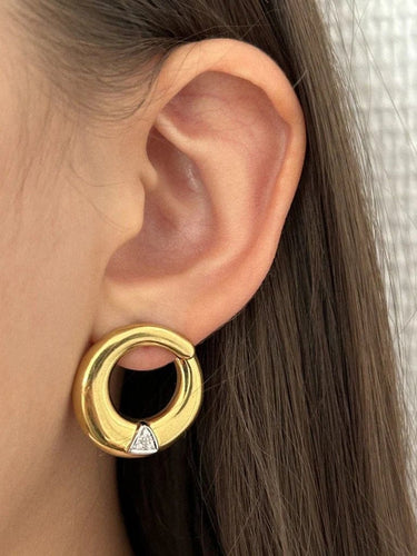 Boucles d'oreilles Boucles d’oreilles vintage spirales en or 18K et diamants 58 Facettes