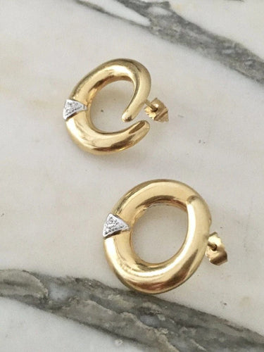 Boucles d'oreilles Boucles d’oreilles vintage spirales en or 18K et diamants 58 Facettes
