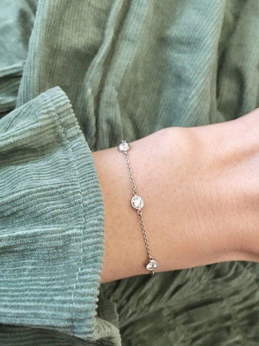 Bracelet Tiffany & Co Diamonds by the Yard - Bracelet en platine et diamants 58 Facettes