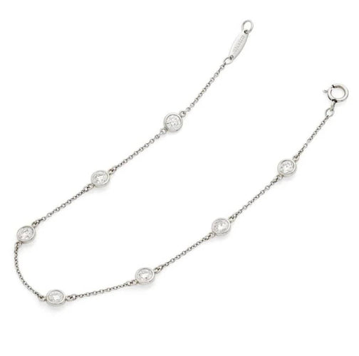 Bracelet Tiffany & Co Diamonds by the Yard - Bracelet en platine et diamants 58 Facettes