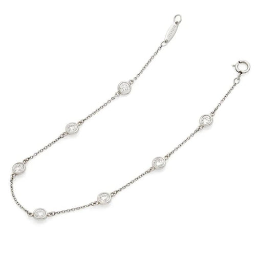 Bracelet Tiffany & Co Diamonds by the Yard - Bracelet en platine et diamants 58 Facettes