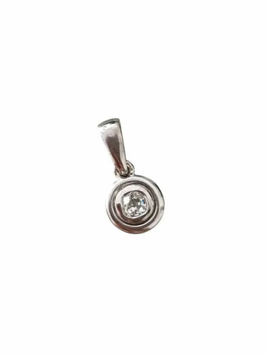 Pendentif Pendentif en or blanc 18K serti d’un diamant taille ancienne 0,25 ct 58 Facettes
