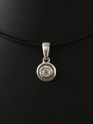 Pendentif Pendentif en or blanc 18K serti d’un diamant taille ancienne 0,25 ct 58 Facettes