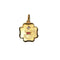 Pendentif Augis - Médaille d’amour trèfle en or jaune et rubis synthétiques 58 Facettes LMB-311