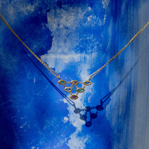 Collier Collier n° 72 - Collier double rang en or jaune 18 carats et pierres 58 Facettes INV072