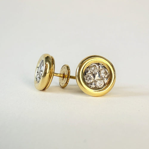 Boucles d'oreilles Clous d’oreilles n° 70 en or jaune 18 carats et diamants 58 Facettes INV070
