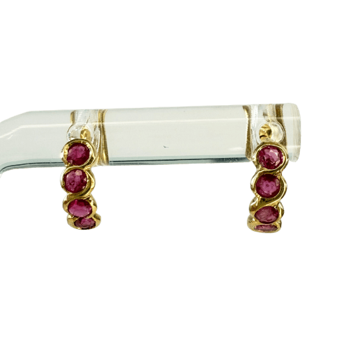 Boucles d'oreilles Boucles d’oreilles rubis en or jaune 58 Facettes INV019