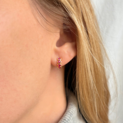 Boucles d'oreilles Boucles d’oreilles rubis en or jaune 58 Facettes INV019