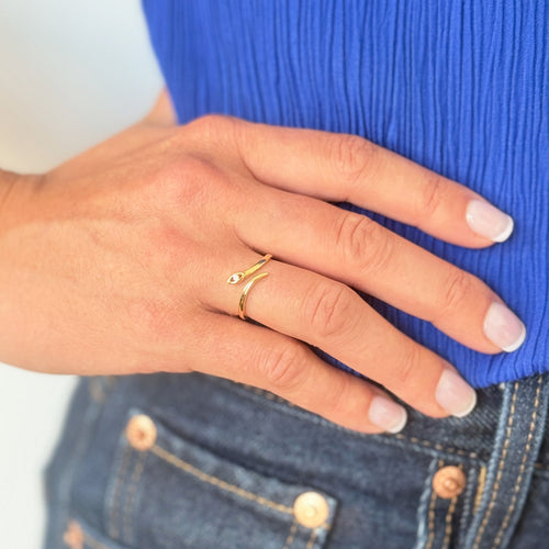 Bague 53 Bague Serpent or jaune et diamant 58 Facettes INV051