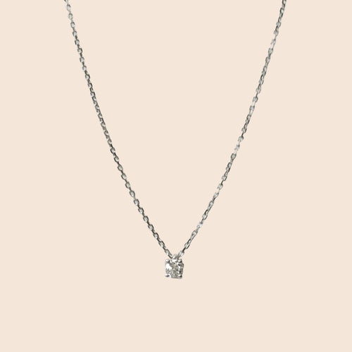 Collier Collier n° 105 - Pendentif coulissant en or blanc et diamant 58 Facettes