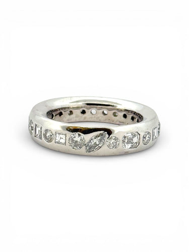 Bague 58 Alliance en or blanc 18 carats et diamants naturels 58 Facettes Bague