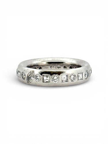 Bague 58 Alliance en or blanc 18 carats et diamants naturels 58 Facettes Bague
