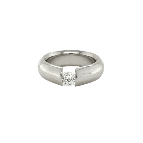 Bague 51 Solitaire - Bague en or blanc 18 carats et diamant taille brillant 58 Facettes 1.0001720/1