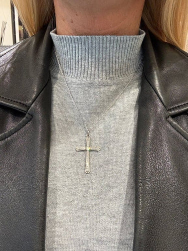Pendentif Art déco - Pendentif croix en or blanc 18 carats et diamants 58 Facettes 1.0001827/1