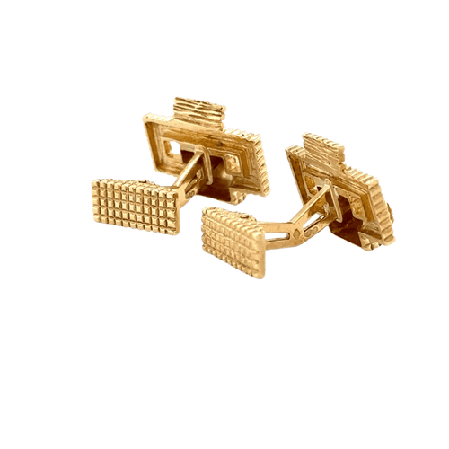 Boutons de manchette Boutons de manchette rectangulaires en or jaune 18 carats 58 Facettes 681/19