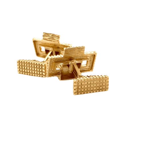 Boutons de manchette Boutons de manchette rectangulaires en or jaune 18 carats 58 Facettes 681/19