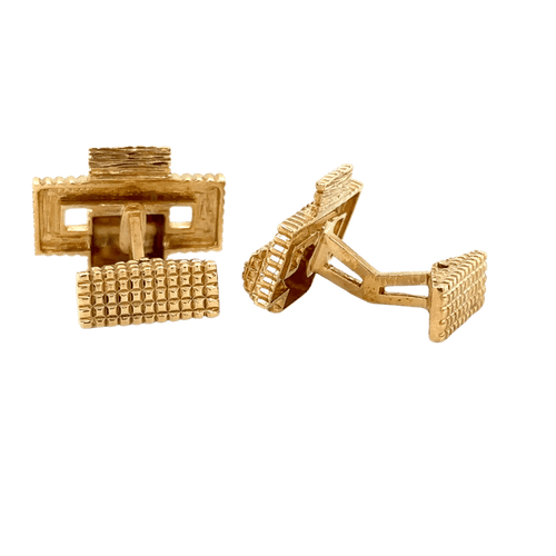 Boutons de manchette Boutons de manchette rectangulaires en or jaune 18 carats 58 Facettes 681/19