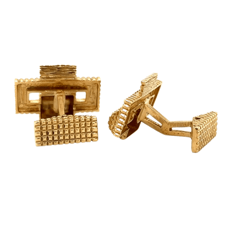 Boutons de manchette Boutons de manchette rectangulaires en or jaune 18 carats 58 Facettes 681/19
