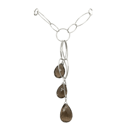 Collier Collier sautoir en or blanc 18 carats et quartz fumé 58 Facettes 1.0001481/1