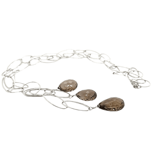 Collier Collier sautoir en or blanc 18 carats et quartz fumé 58 Facettes 1.0001481/1