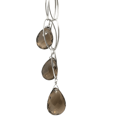 Collier Collier sautoir en or blanc 18 carats et quartz fumé 58 Facettes 1.0001481/1