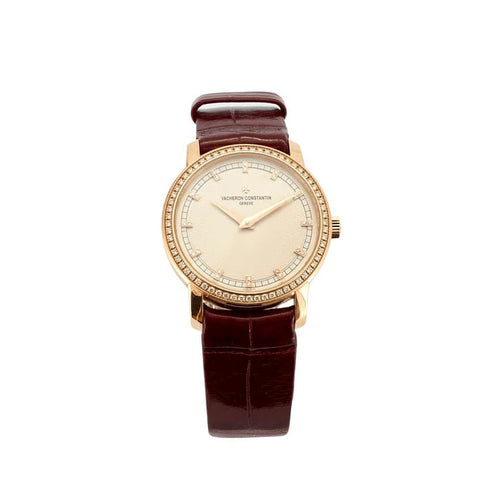 Montre Vacheron Constantin Patrimony Traditionnelle - Montre petit modèle en or rose et diamants 58 Facettes