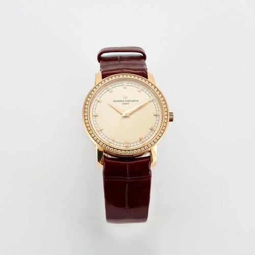 Montre Vacheron Constantin Patrimony Traditionnelle - Montre petit modèle en or rose et diamants 58 Facettes