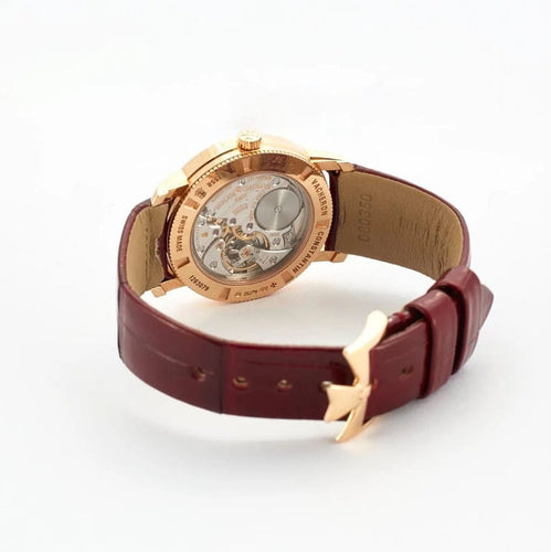 Montre Vacheron Constantin Patrimony Traditionnelle - Montre petit modèle en or rose et diamants 58 Facettes