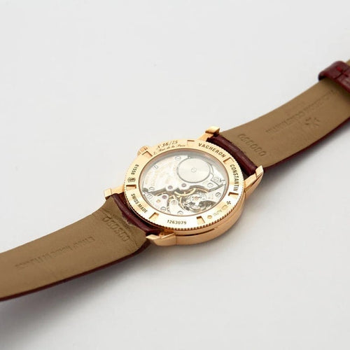 Montre Vacheron Constantin Patrimony Traditionnelle - Montre petit modèle en or rose et diamants 58 Facettes