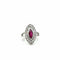 Bague 48 Bague marquise en or blanc 18 carats, rubis et diamants 58 Facettes 11078/15