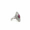 Bague 48 Bague marquise en or blanc 18 carats, rubis et diamants 58 Facettes 11078/15