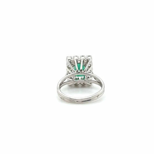 Bague 48 Bague vintage en or blanc 18 carats, émeraude et diamants 58 Facettes 1.0001674/1
