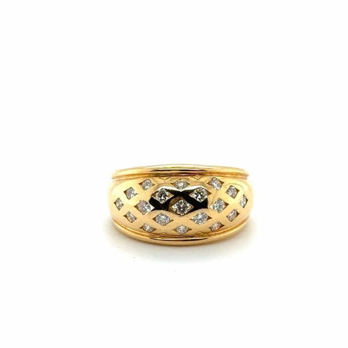 Bague 58 Bague en or jaune 18 carats et diamants taille brillant 58 Facettes 469/18