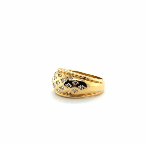 Bague 58 Bague en or jaune 18 carats et diamants taille brillant 58 Facettes 469/18