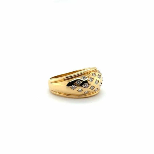 Bague 58 Bague en or jaune 18 carats et diamants taille brillant 58 Facettes 469/18