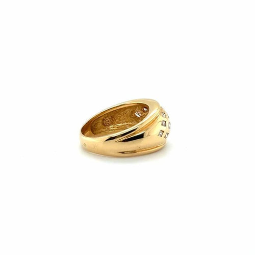 Bague 58 Bague en or jaune 18 carats et diamants taille brillant 58 Facettes 469/18