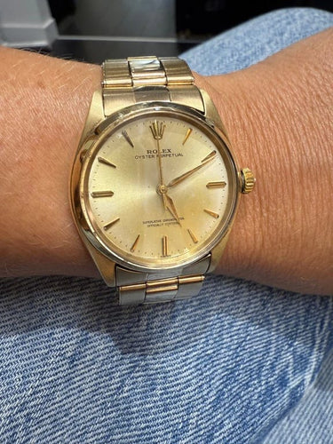 Montre Rolex Oyster Perpetual vintage - Montre en or jaune 14 carats 58 Facettes 1.0002999/1