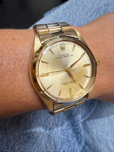 Montre Rolex Oyster Perpetual vintage - Montre en or jaune 14 carats 58 Facettes 1.0002999/1