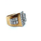 Bague 56 Bague tank asymétrique en or jaune et platine avec diamants 58 Facettes 001